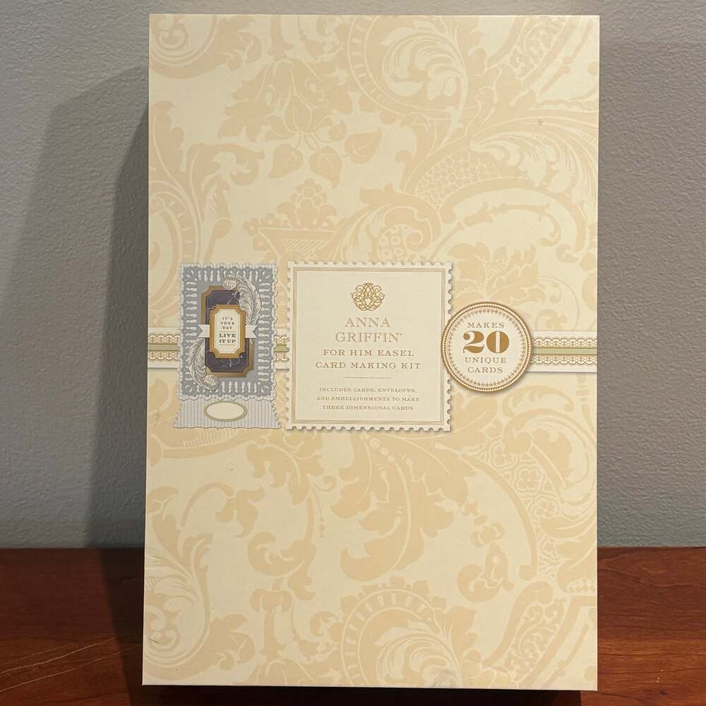 Anna Griffin For Him Easel Card Making Kit 20 Cards Scrapbooking Open Box